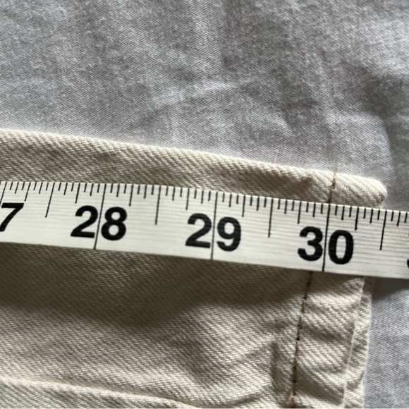 Free People Aster Straight Leg Denim 100% Cotton Jeans We The Free Cream Sz 30 - Picture 15 of 16
